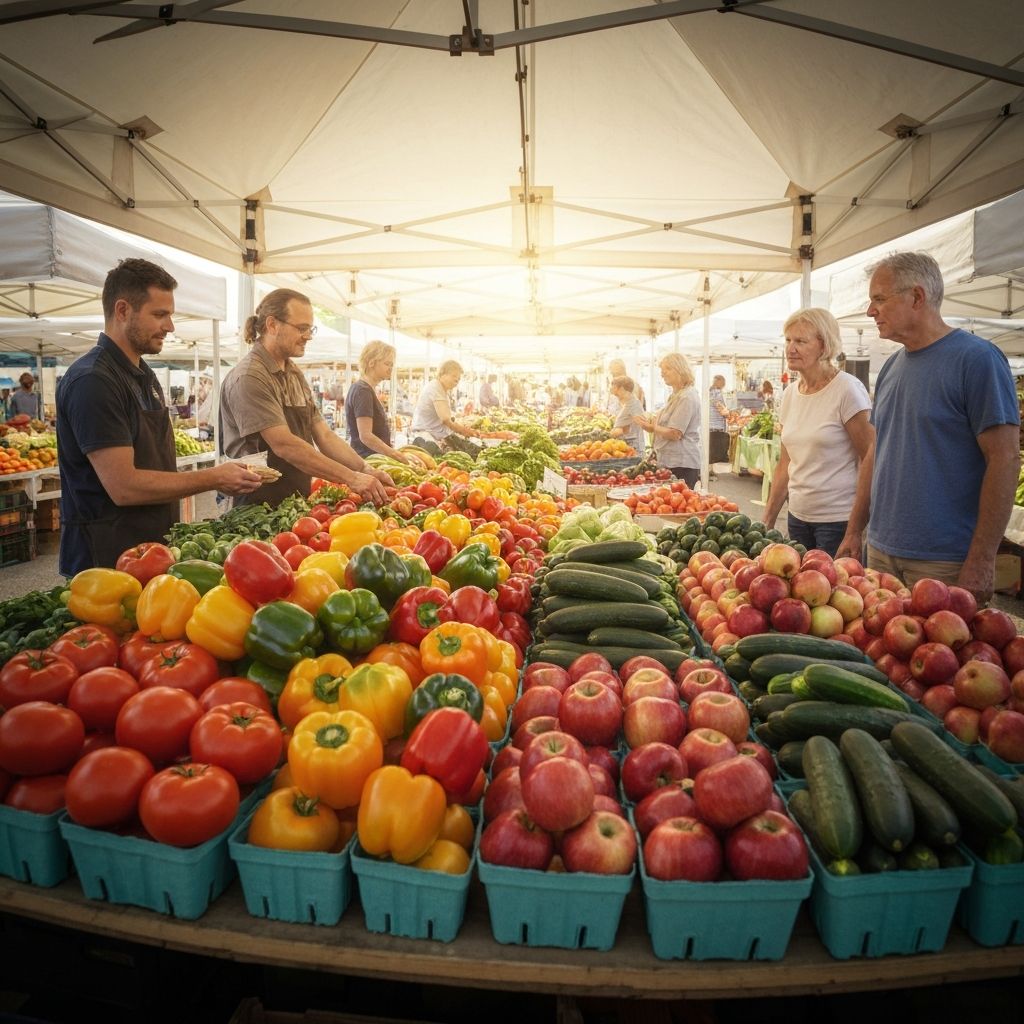 Seasonal produce at market